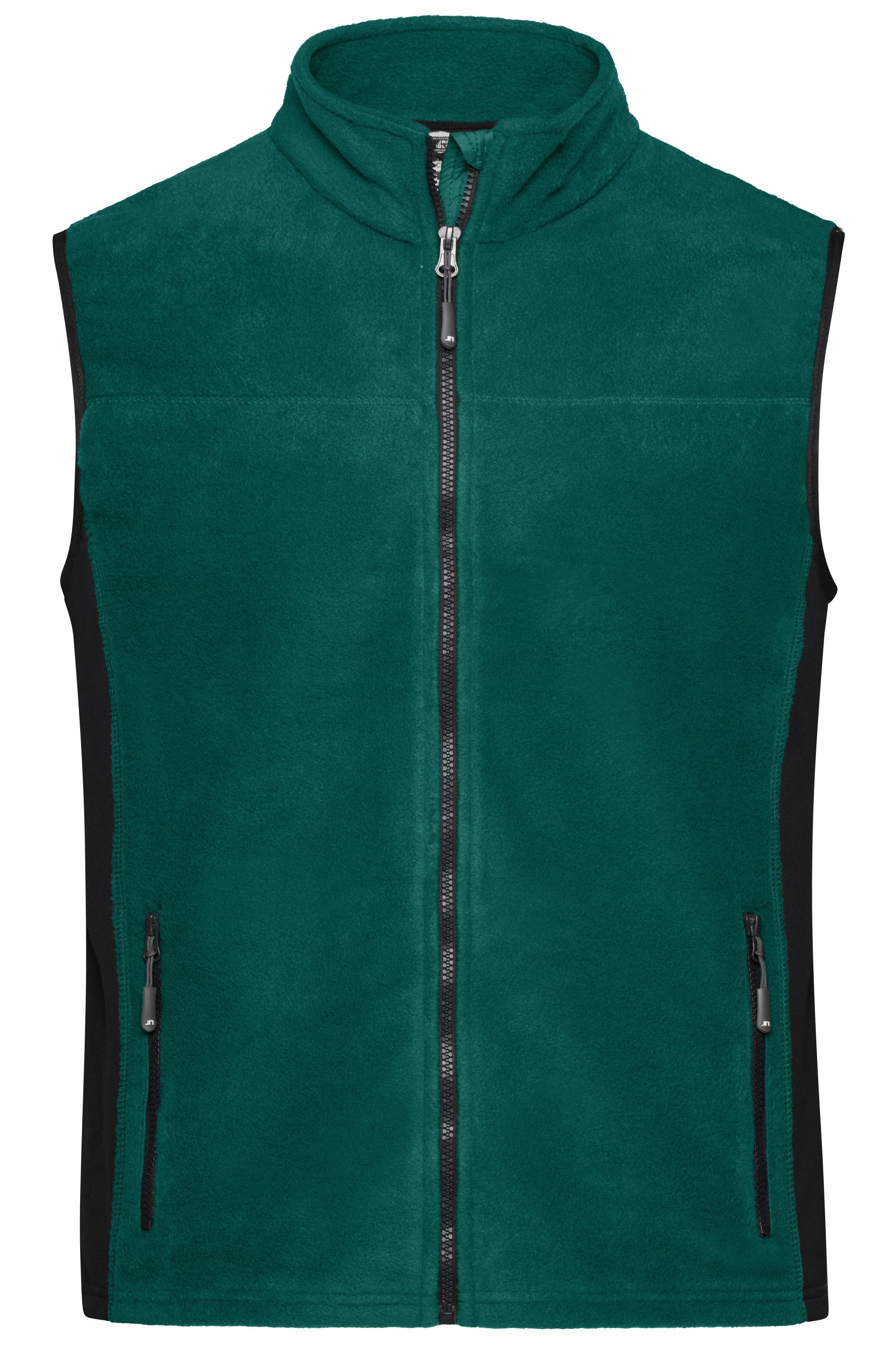 James & Nicholson Herren Workwear Fleece Weste dark-green/black