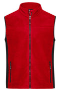 James & Nicholson Herren Workwear Fleece Weste red/black