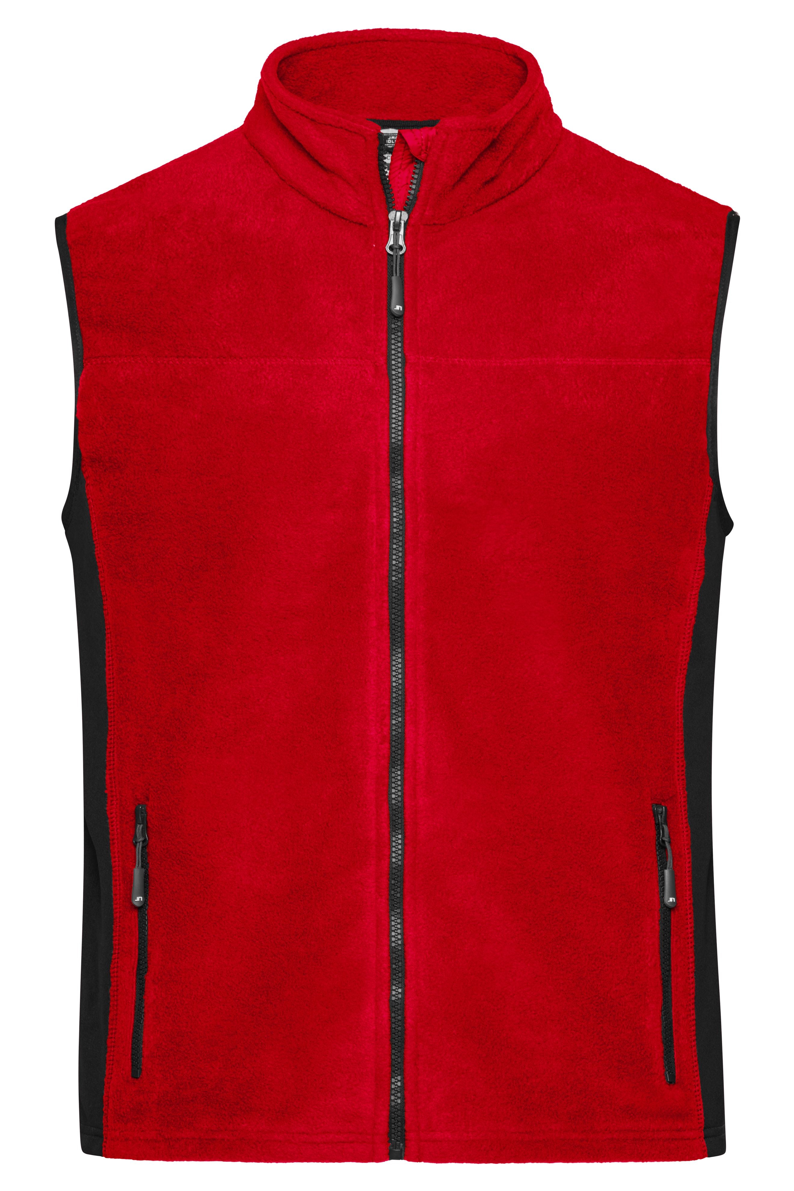 James & Nicholson Herren Workwear Fleece Weste red/black