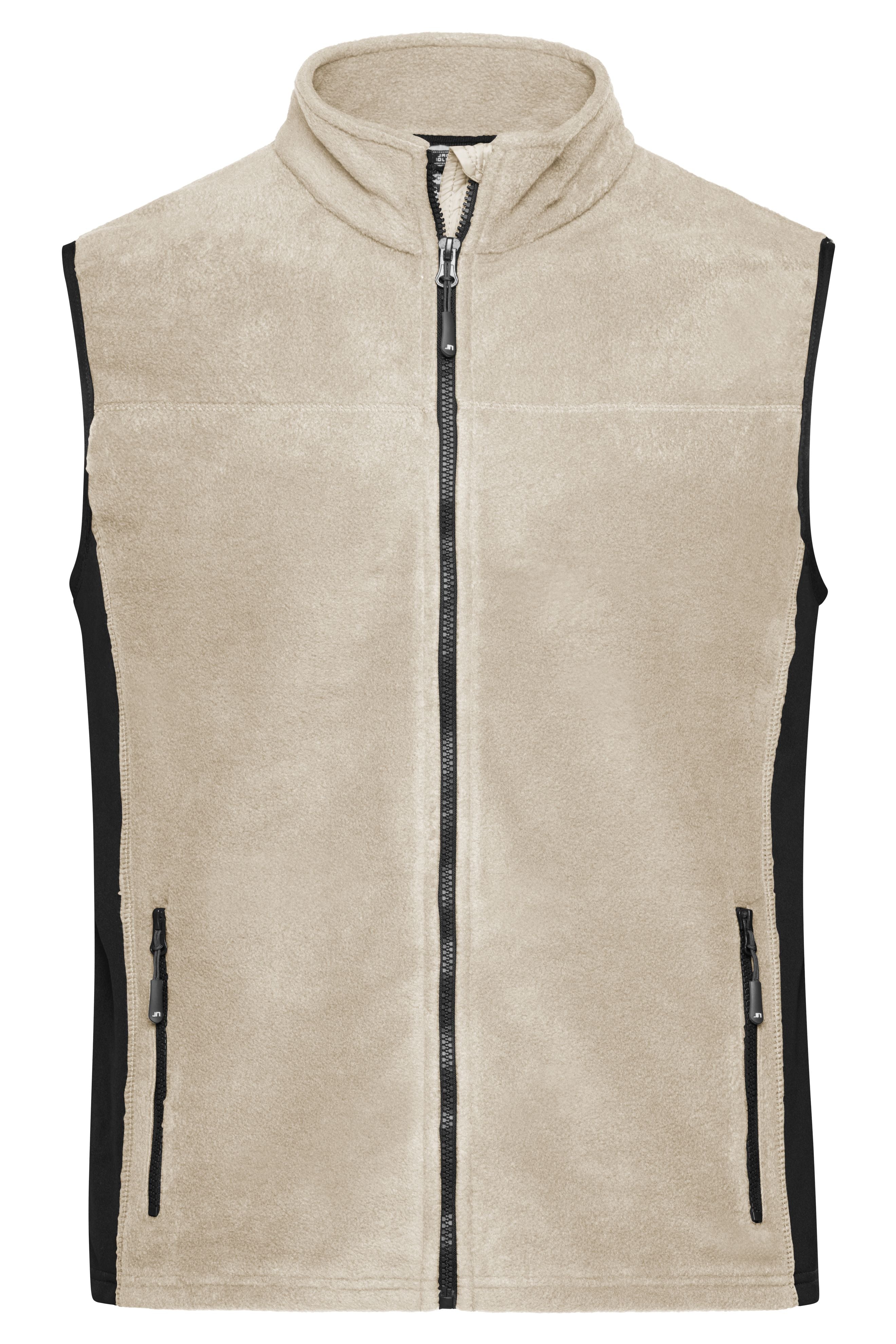 James & Nicholson Herren Workwear Fleece Weste stone/black