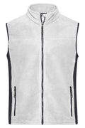 James & Nicholson Herren Workwear Fleece Weste white/carbon