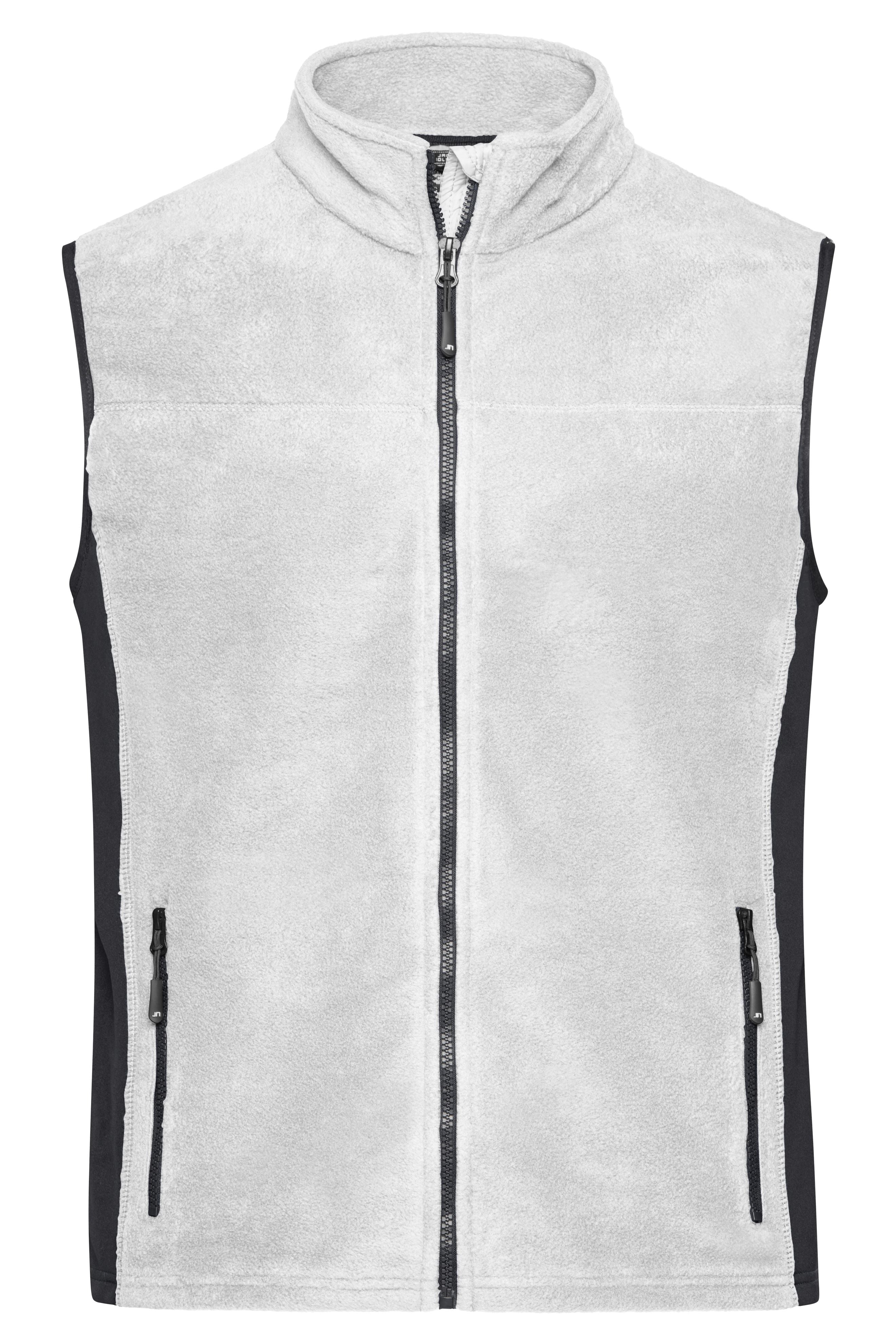 James & Nicholson Herren Workwear Fleece Weste white/carbon