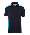 James & Nicholson Herren Workwear Polo Kontrast navy/turquoise