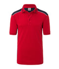 James & Nicholson Herren Workwear Polo Kontrast red/navy