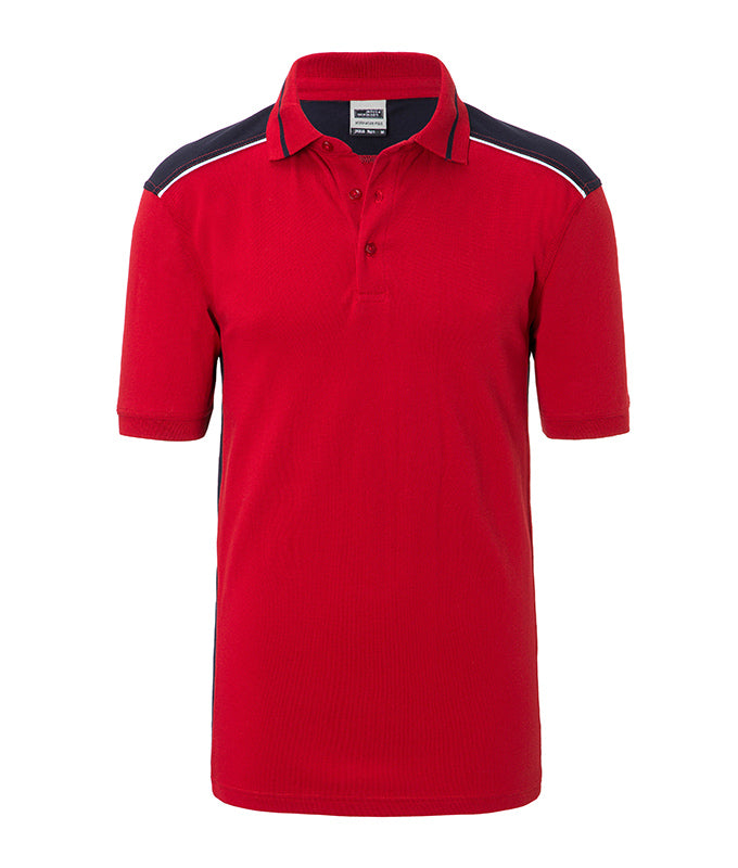 James & Nicholson Herren Workwear Polo Kontrast red/navy