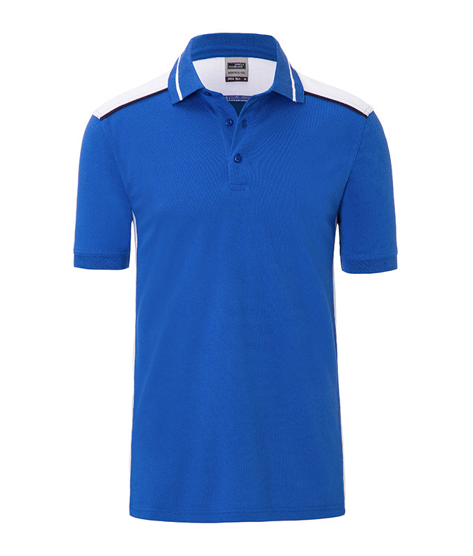 James & Nicholson Herren Workwear Polo Kontrast royal/white