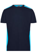 James & Nicholson Herren Workwear T-Shirt Kontrast navy/turquoise