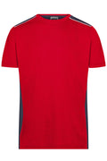 James & Nicholson Herren Workwear T-Shirt Kontrast red/navy