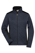 James & Nicholson Damen StrickfleeceWorkwear Jacke carbon-melange/black