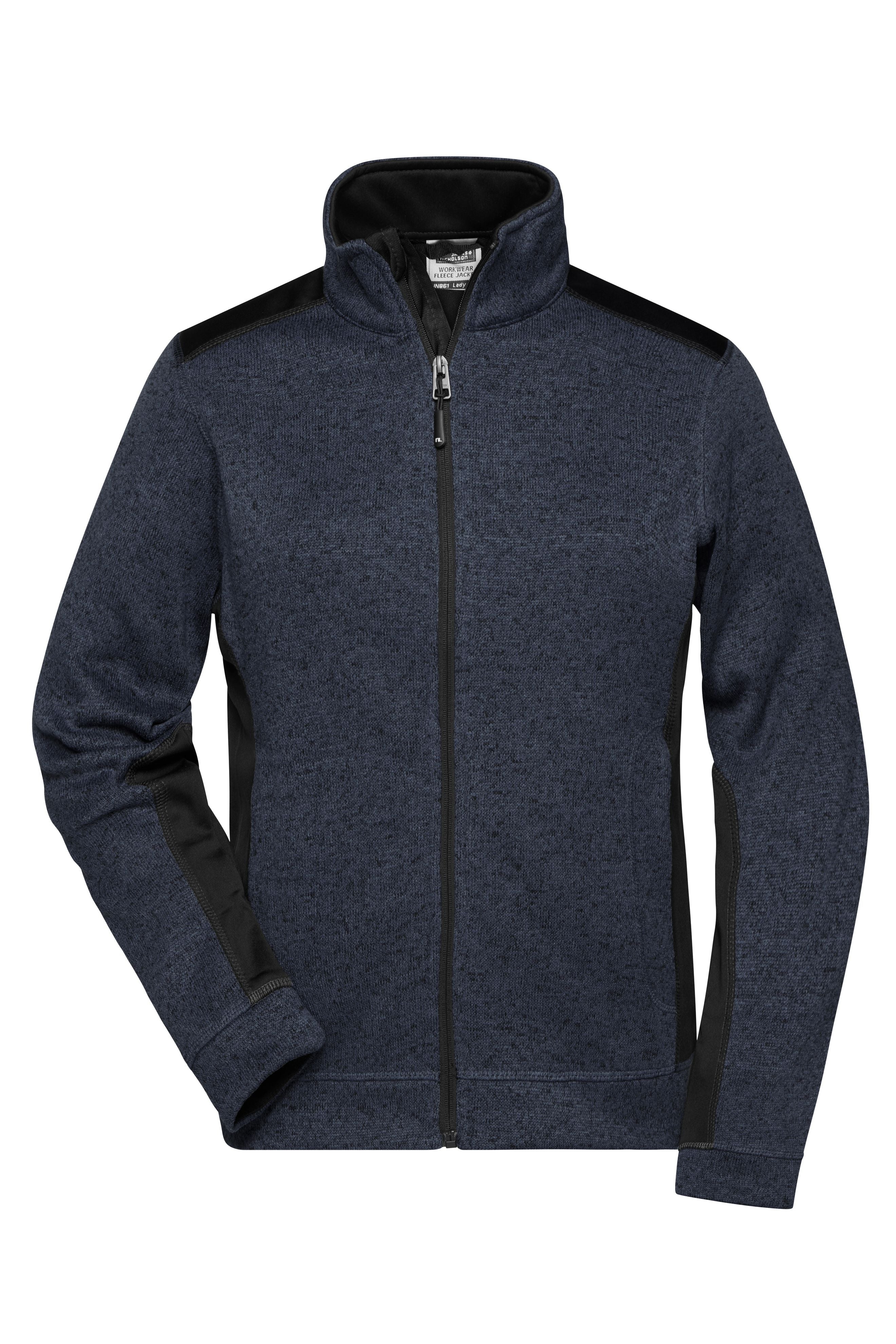 James & Nicholson Damen StrickfleeceWorkwear Jacke carbon-melange/black