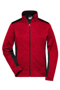 James & Nicholson Damen StrickfleeceWorkwear Jacke red-melange/black
