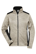 James & Nicholson Damen StrickfleeceWorkwear Jacke stone-melange/black