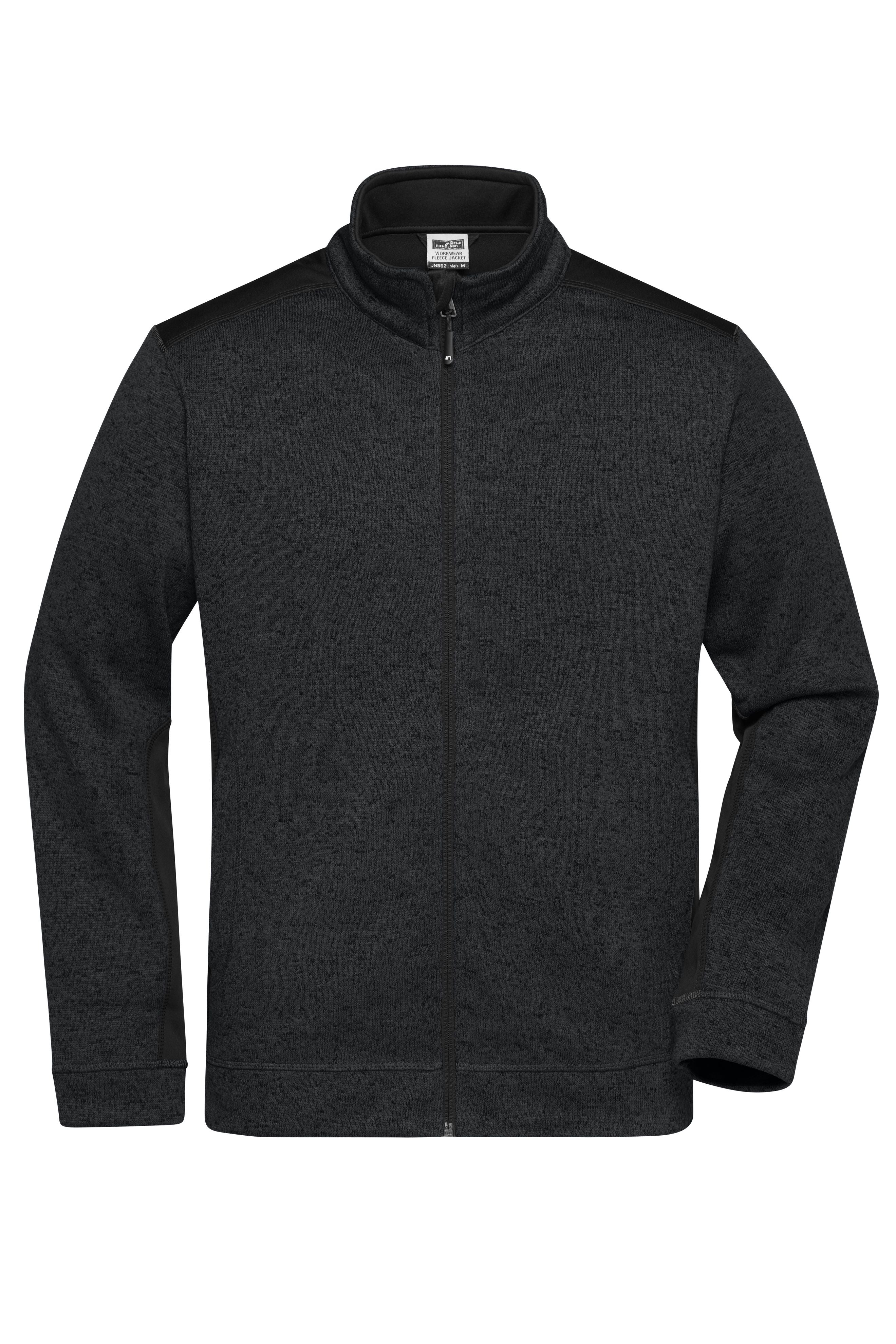 James & Nicholson Herren Strickfleece Workwear Jacke schwarz