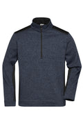 James & Nicholson Strickfleece Troyer carbon-melange/black