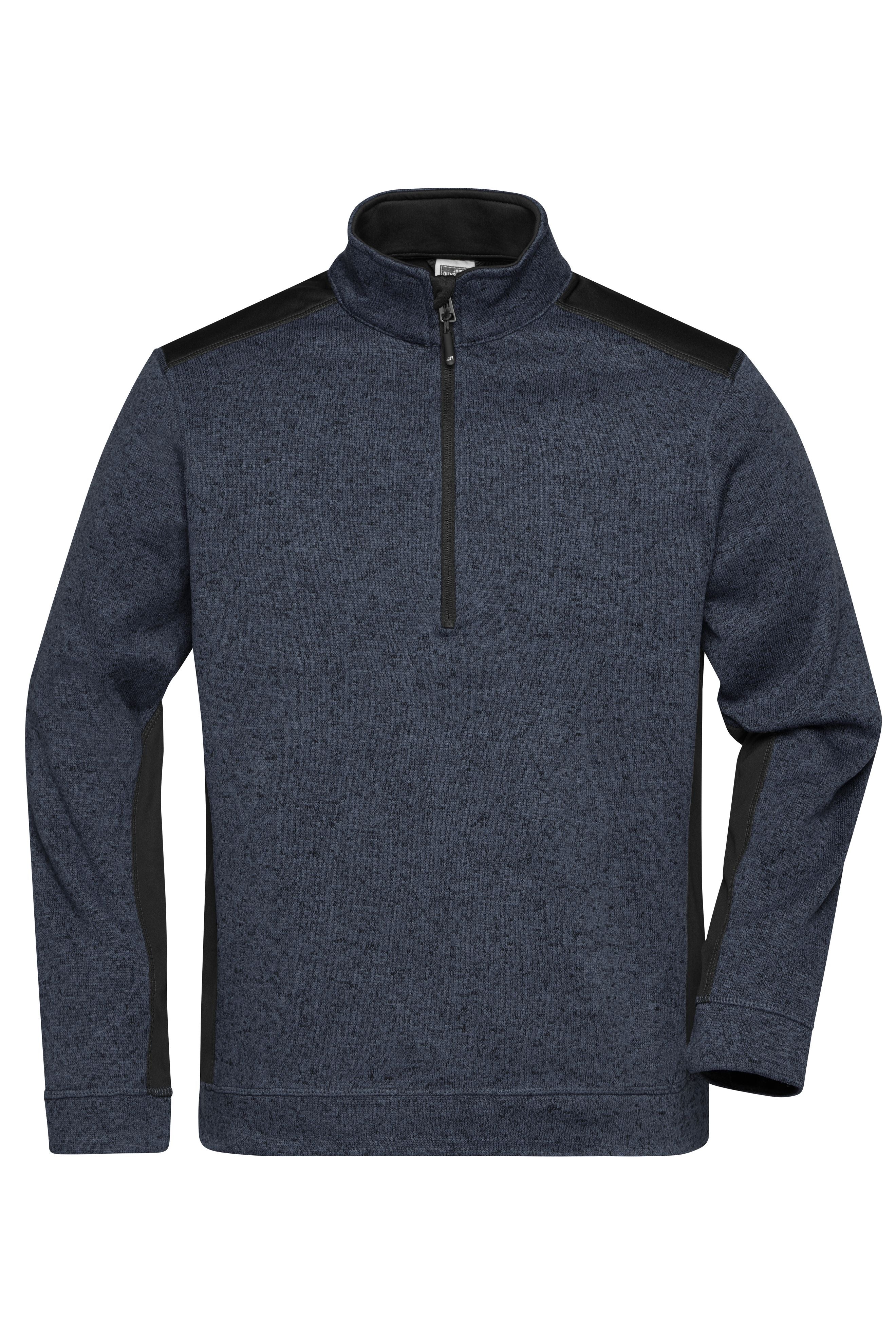 James & Nicholson Strickfleece Troyer carbon-melange/black