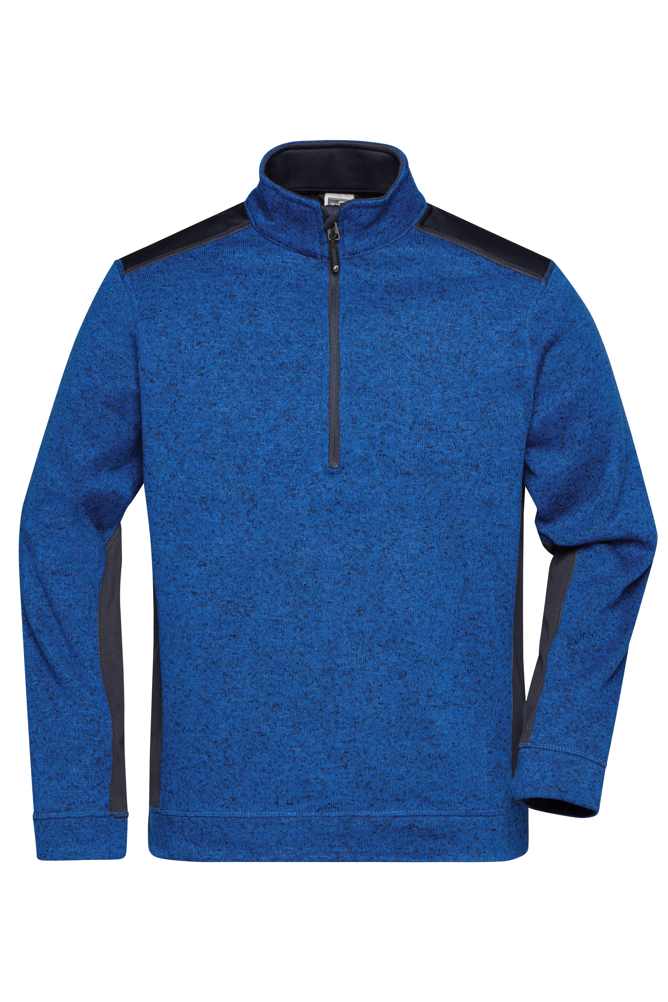James & Nicholson Strickfleece Troyer royal-melange/navy