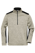 James & Nicholson Strickfleece Troyer stone-melange/black