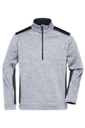 James & Nicholson Strickfleece Troyer white-melange/carbon