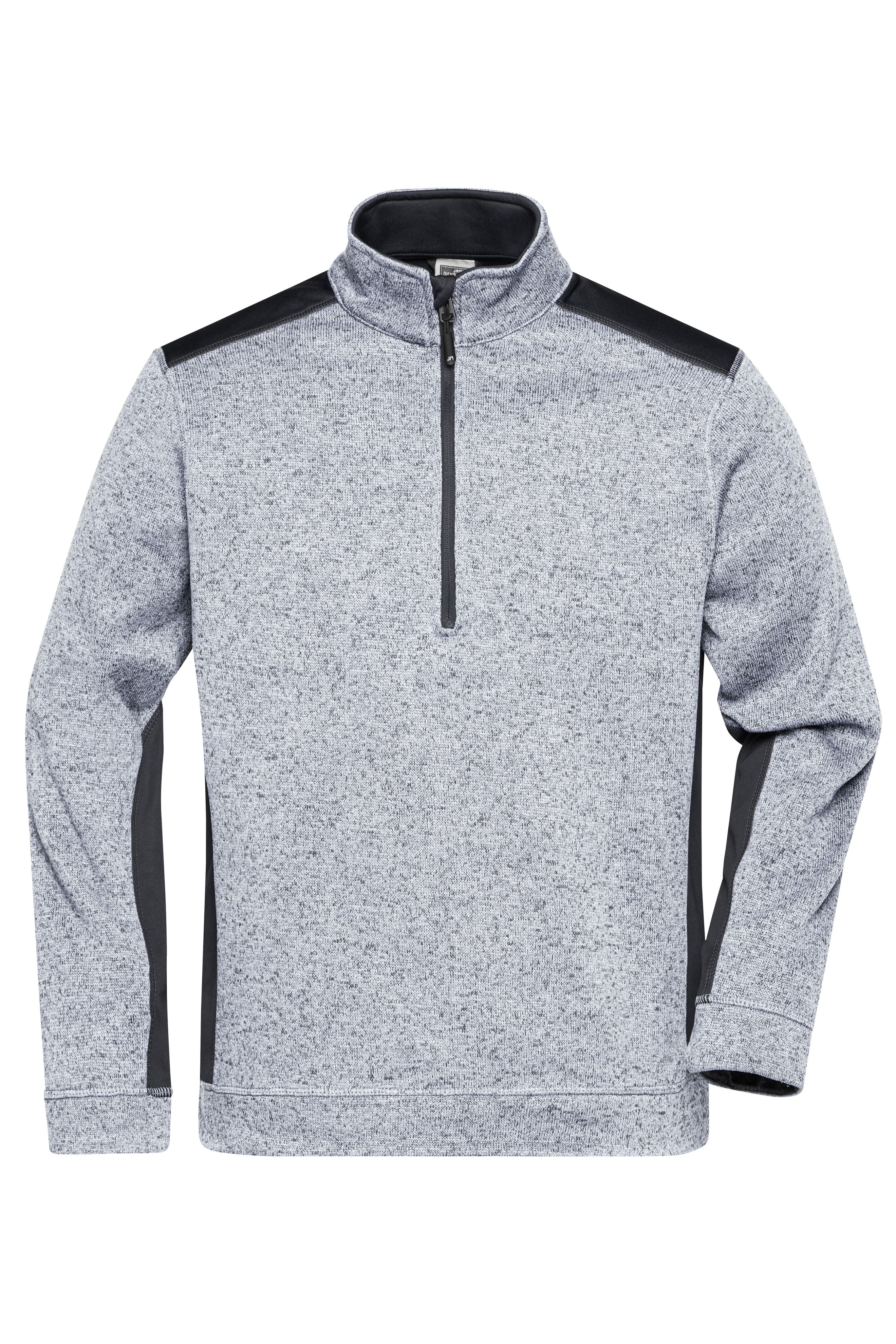 James & Nicholson Strickfleece Troyer white-melange/carbon