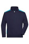 James & Nicholson Workwear Zip Sweatshirt navy/turquoise