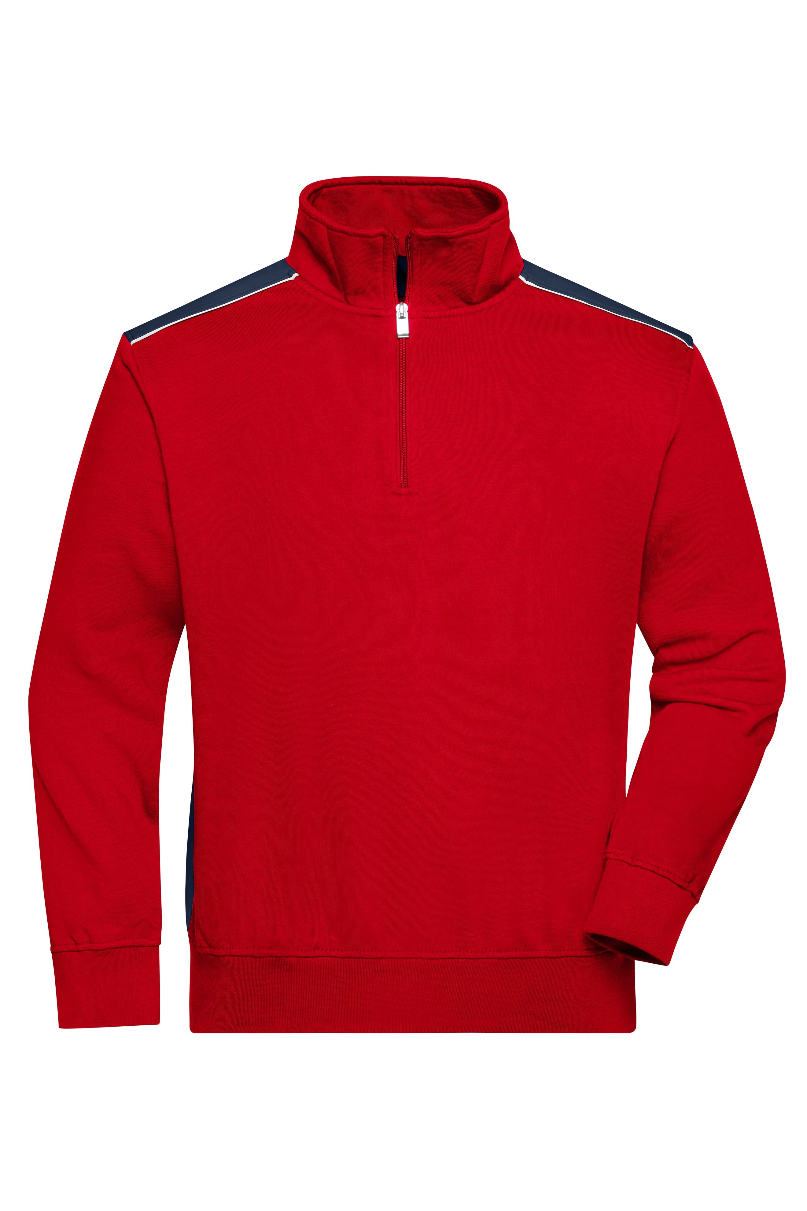 James & Nicholson Workwear Zip Sweatshirt red/navy