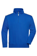 James & Nicholson Workwear Zip Sweatshirt royal/white