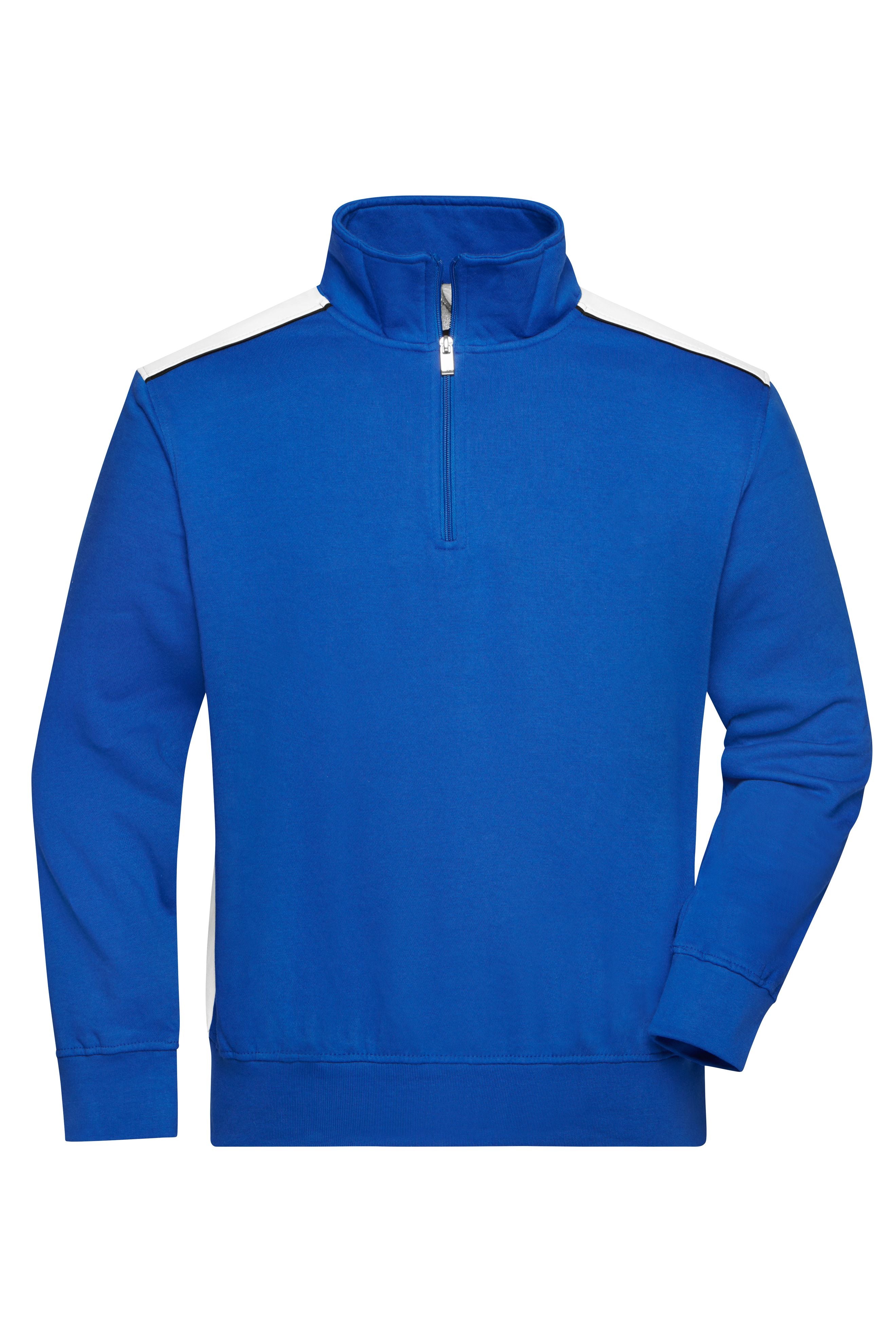 James & Nicholson Workwear Zip Sweatshirt royal/white