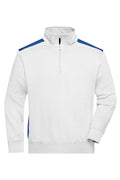 James & Nicholson Workwear Zip Sweatshirt white/royal