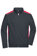 James & Nicholson Herren Workwear Sweat Jacke carbon/red