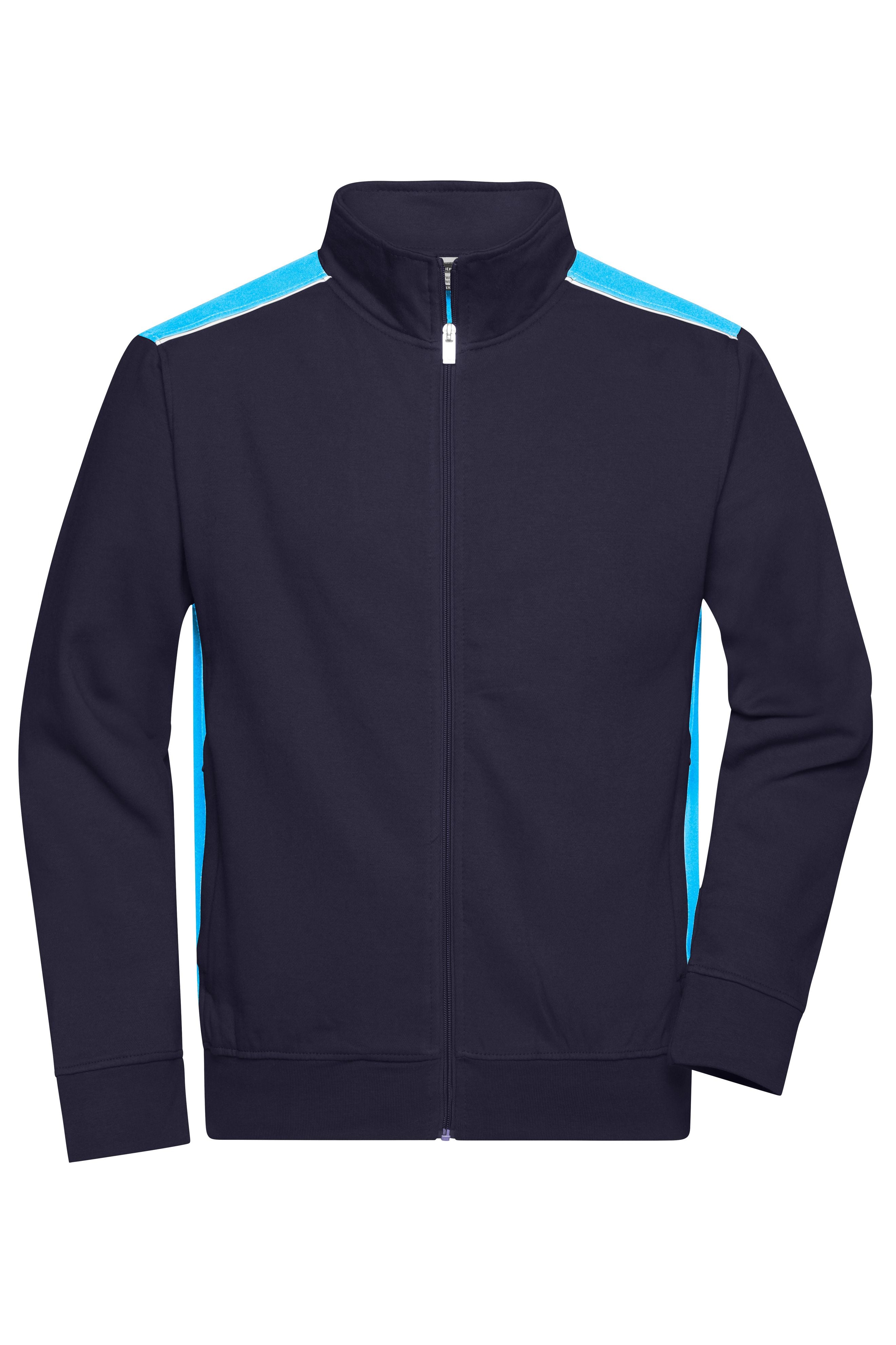 James & Nicholson Herren Workwear Sweat Jacke navy/turquoise