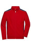 James & Nicholson Herren Workwear Sweat Jacke red/navy
