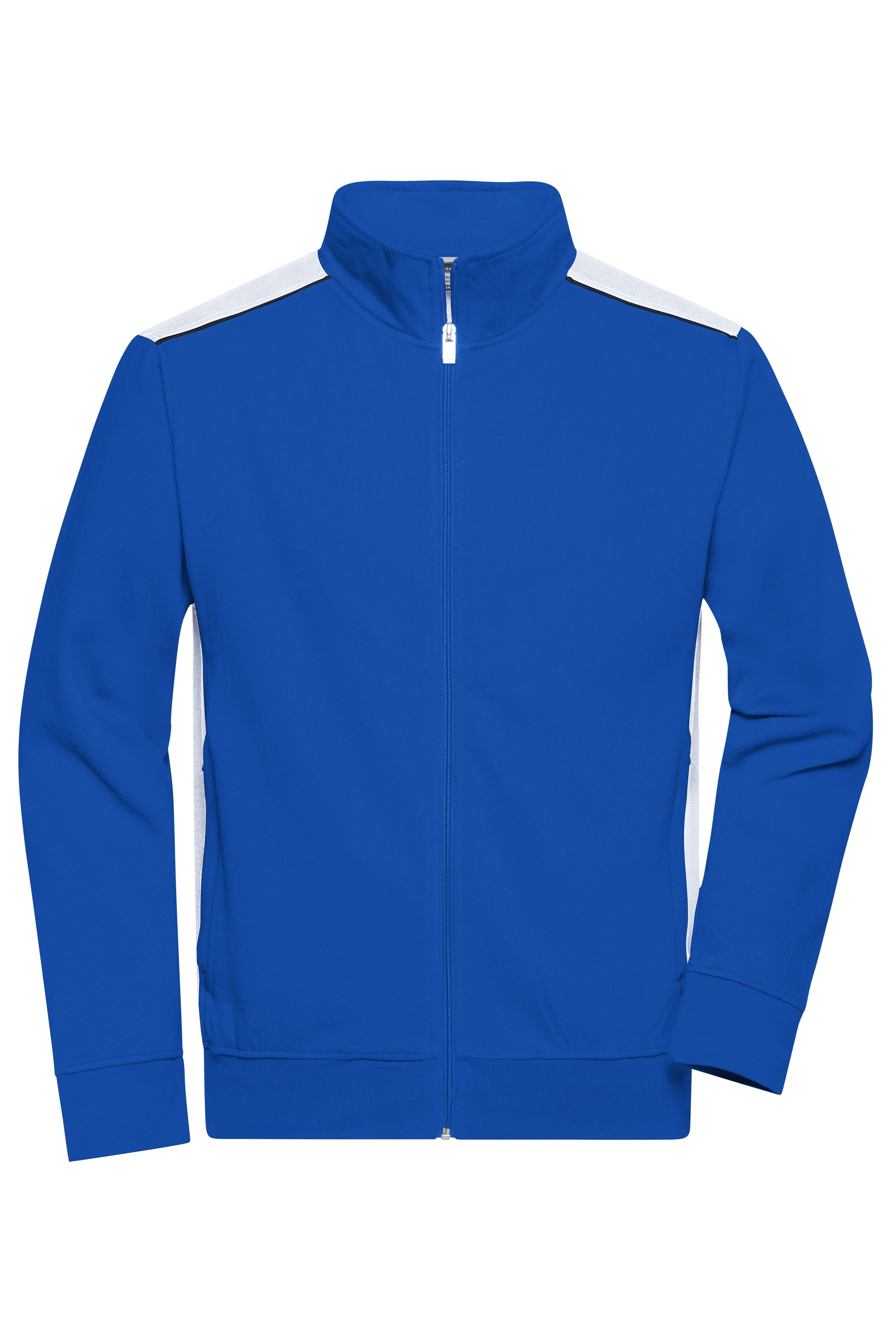 James & Nicholson Herren Workwear Sweat Jacke royal/white