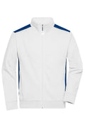 James & Nicholson Herren Workwear Sweat Jacke white/royal