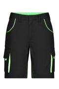 James & Nicholson Workwear Bermuda black/lime-green