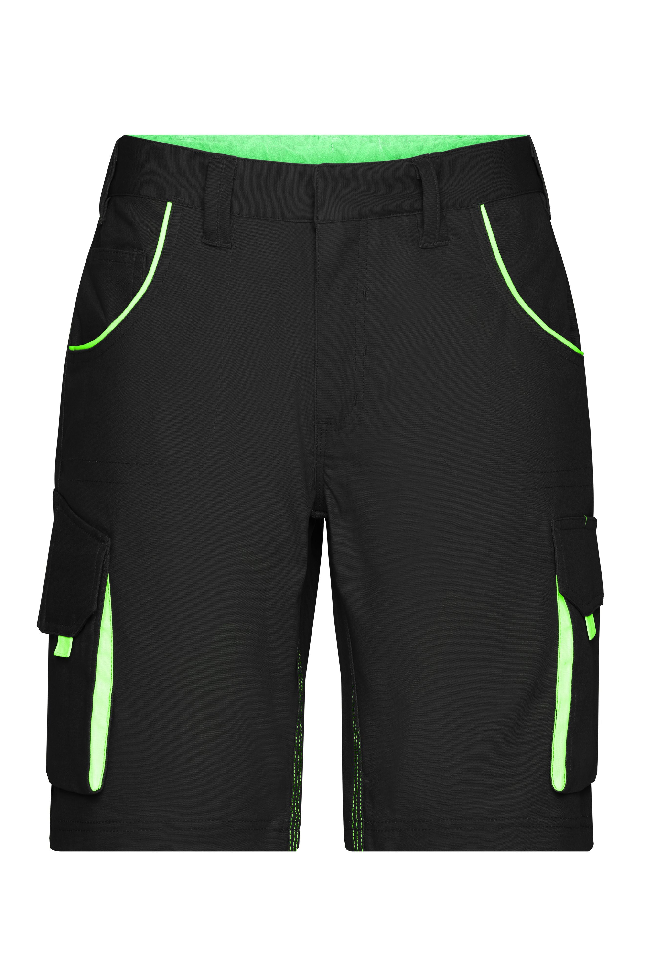James & Nicholson Workwear Bermuda black/lime-green