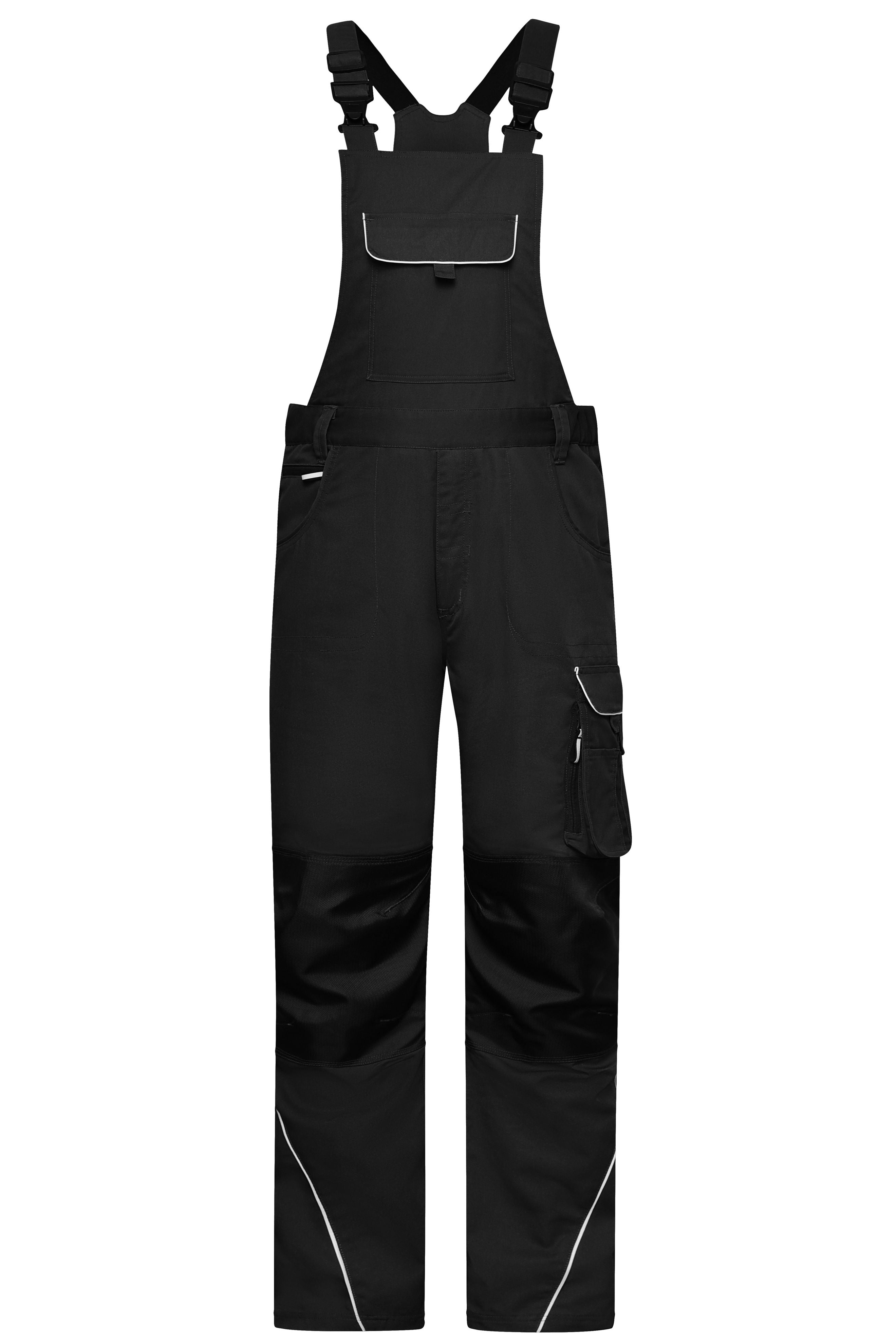 James & Nicholson Workwear Latzhose Materialmix black