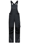 James & Nicholson Workwear Latzhose Materialmix carbon