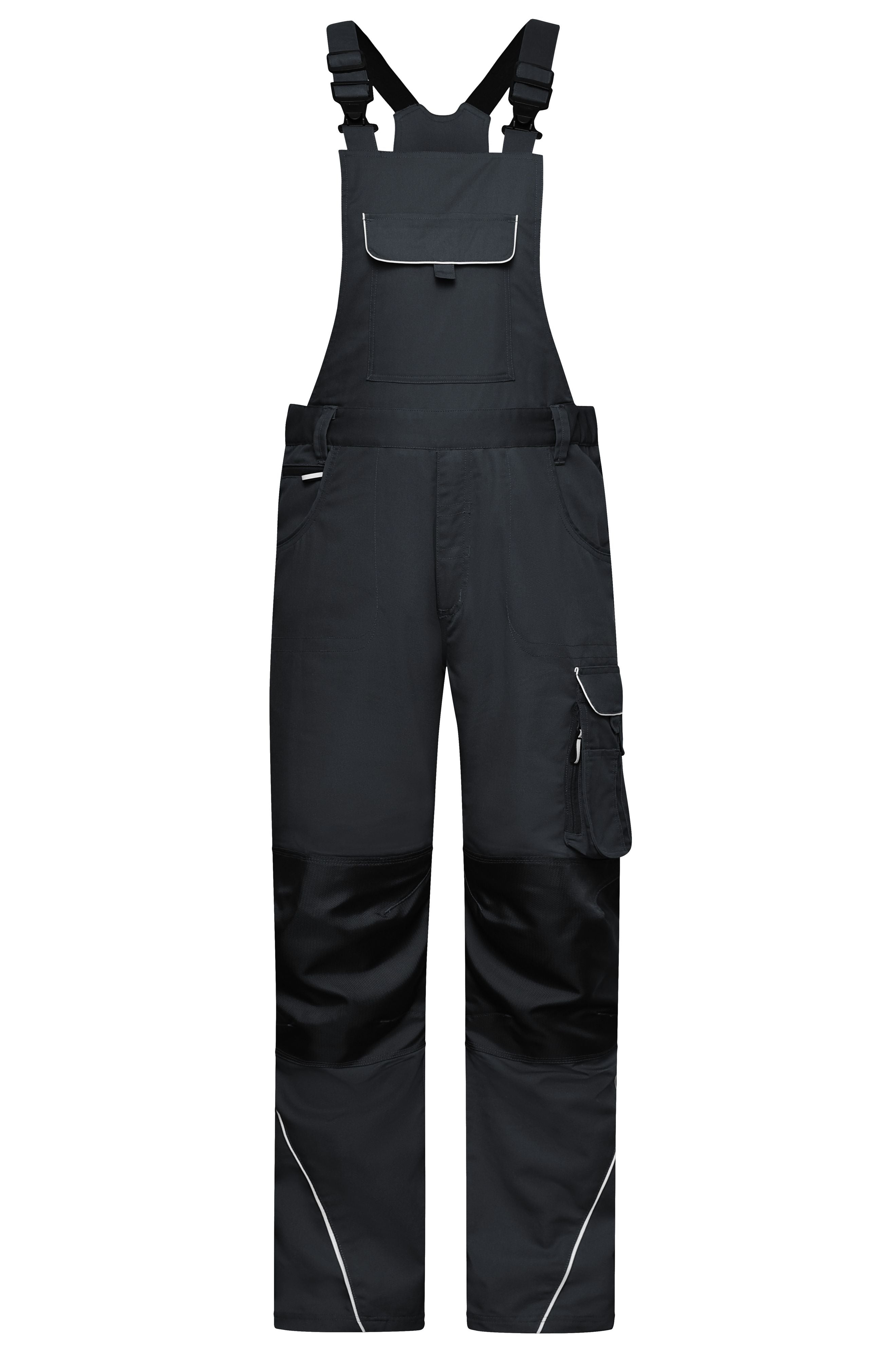 James & Nicholson Workwear Latzhose Materialmix carbon