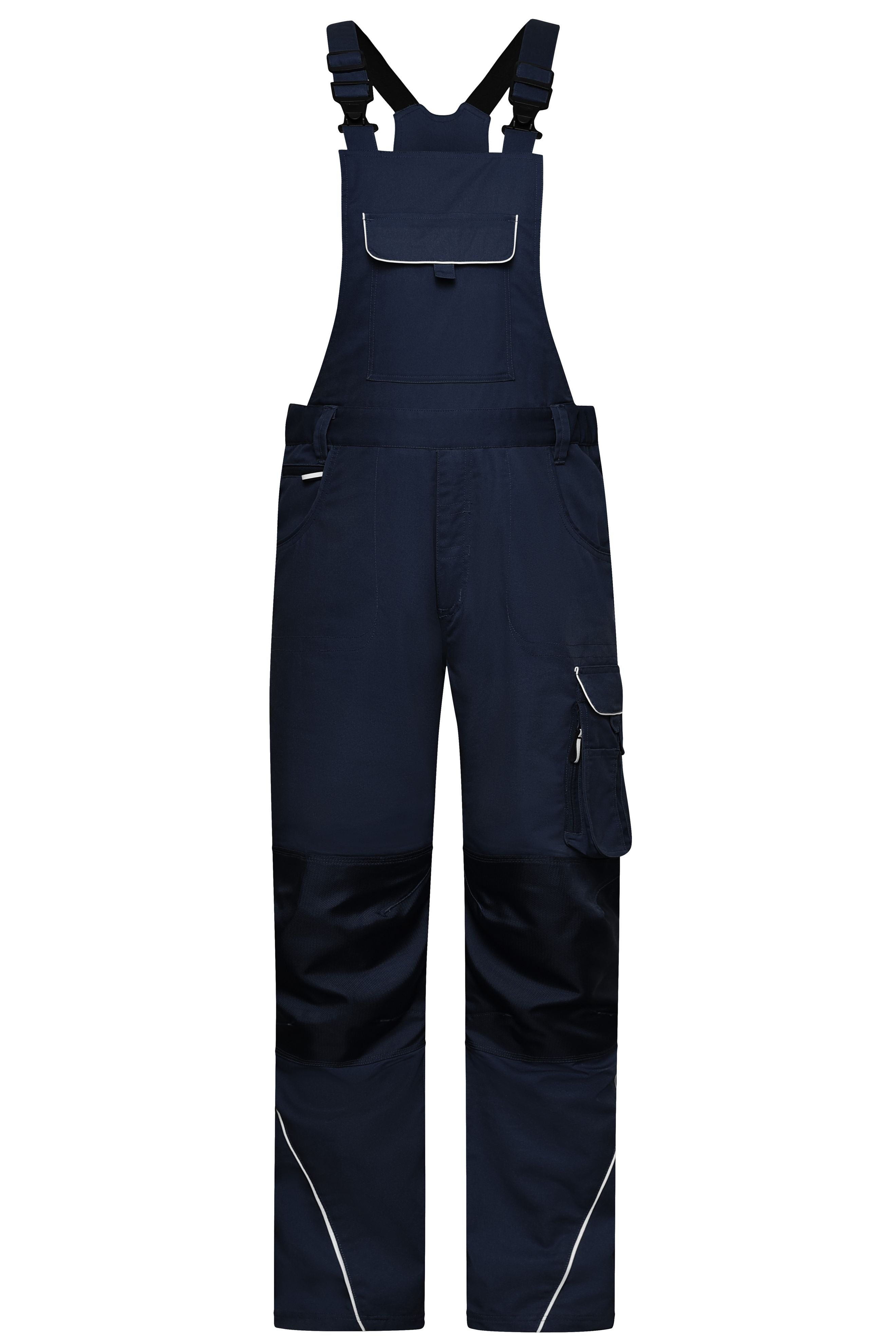 James & Nicholson Workwear Latzhose Materialmix navy