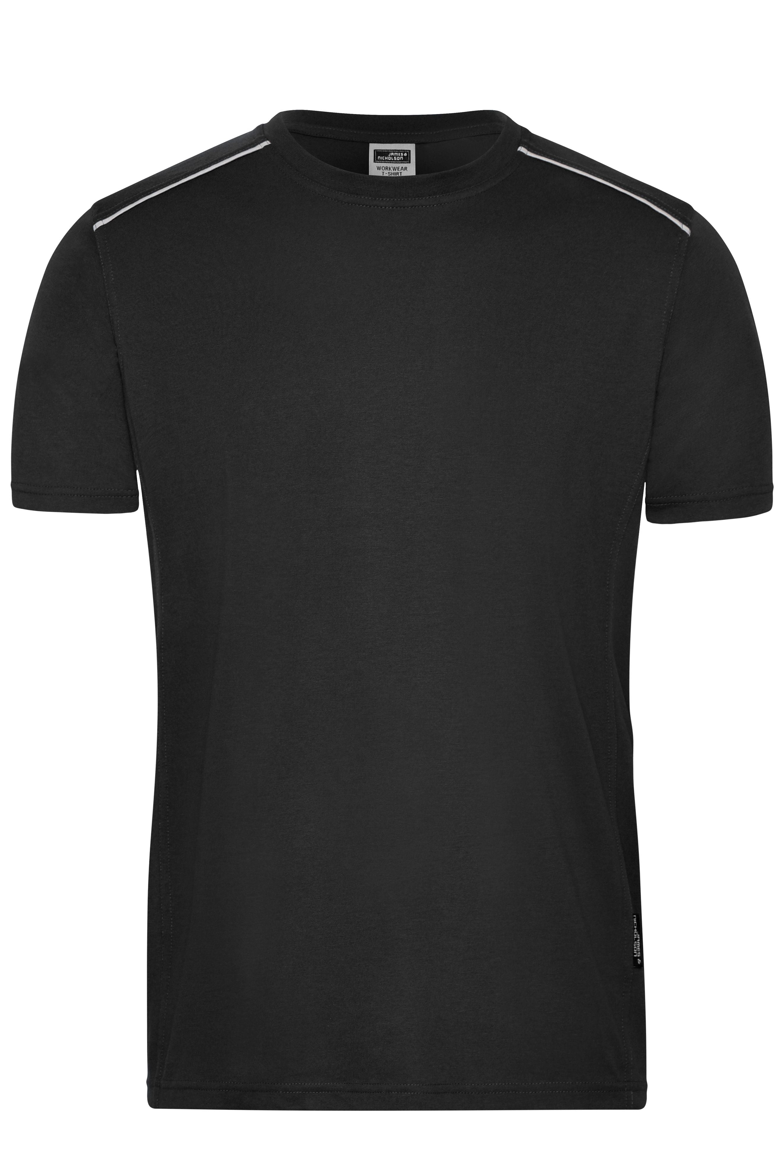 James & Nicholson Herren Workwear T-Shirt Materialmix black