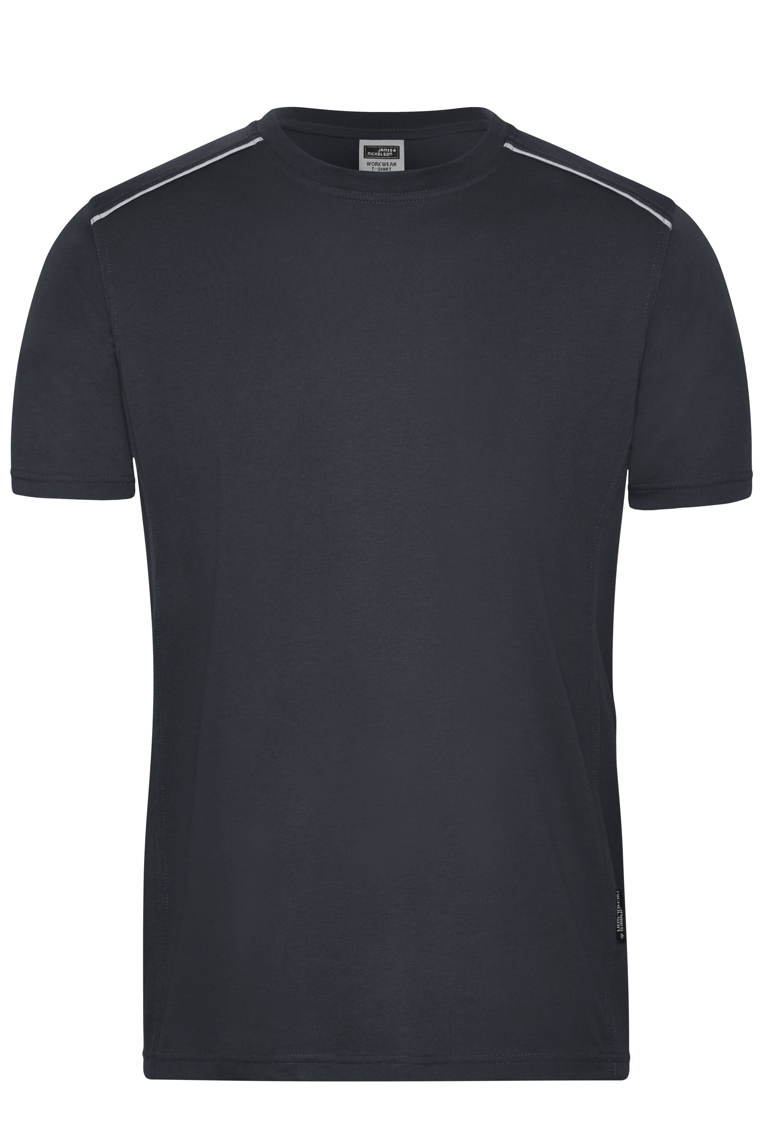 James & Nicholson Herren Workwear T-Shirt Materialmix carbon