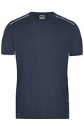 James & Nicholson Herren Workwear T-Shirt Materialmix navy