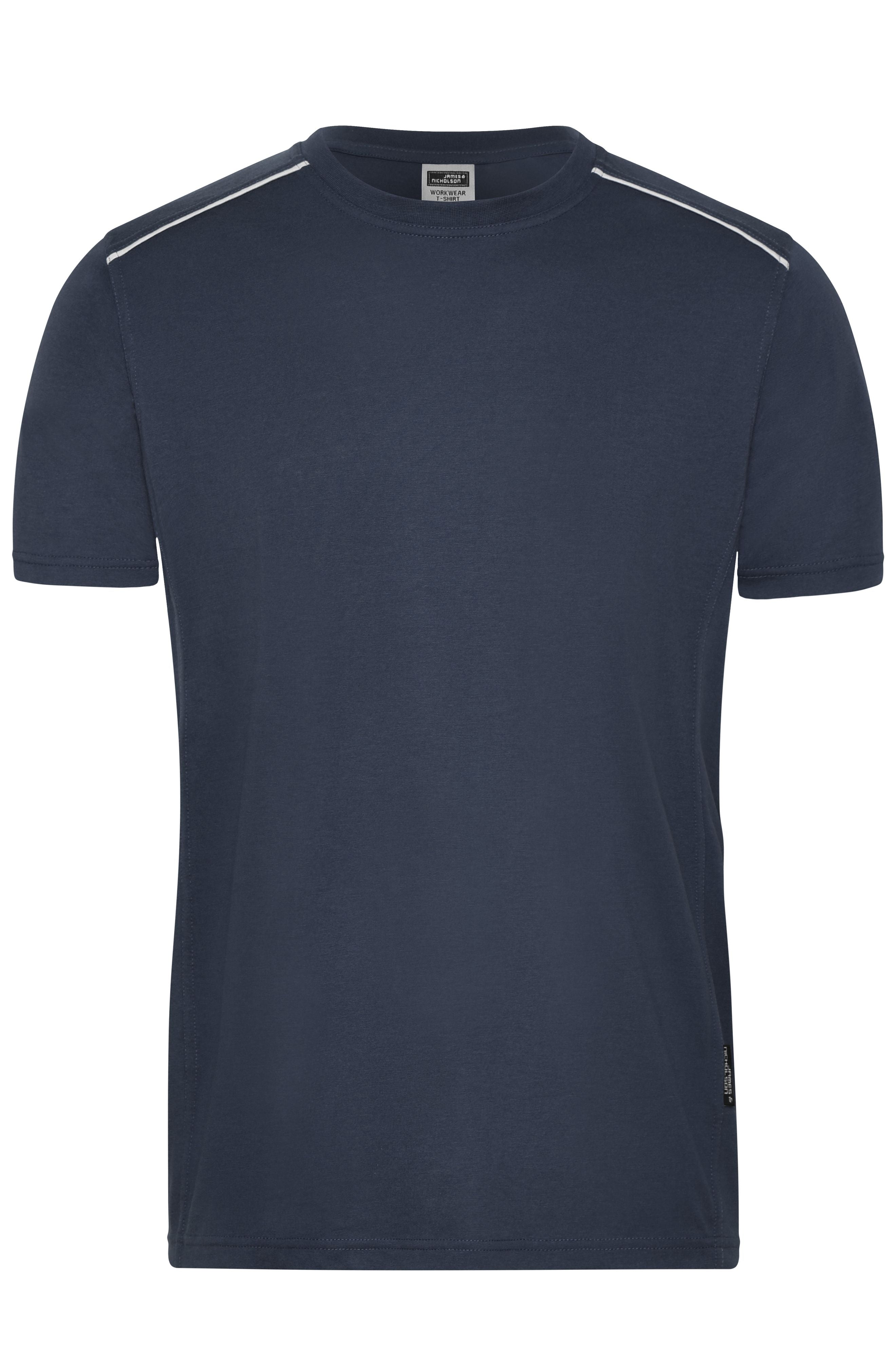 James & Nicholson Herren Workwear T-Shirt Materialmix navy