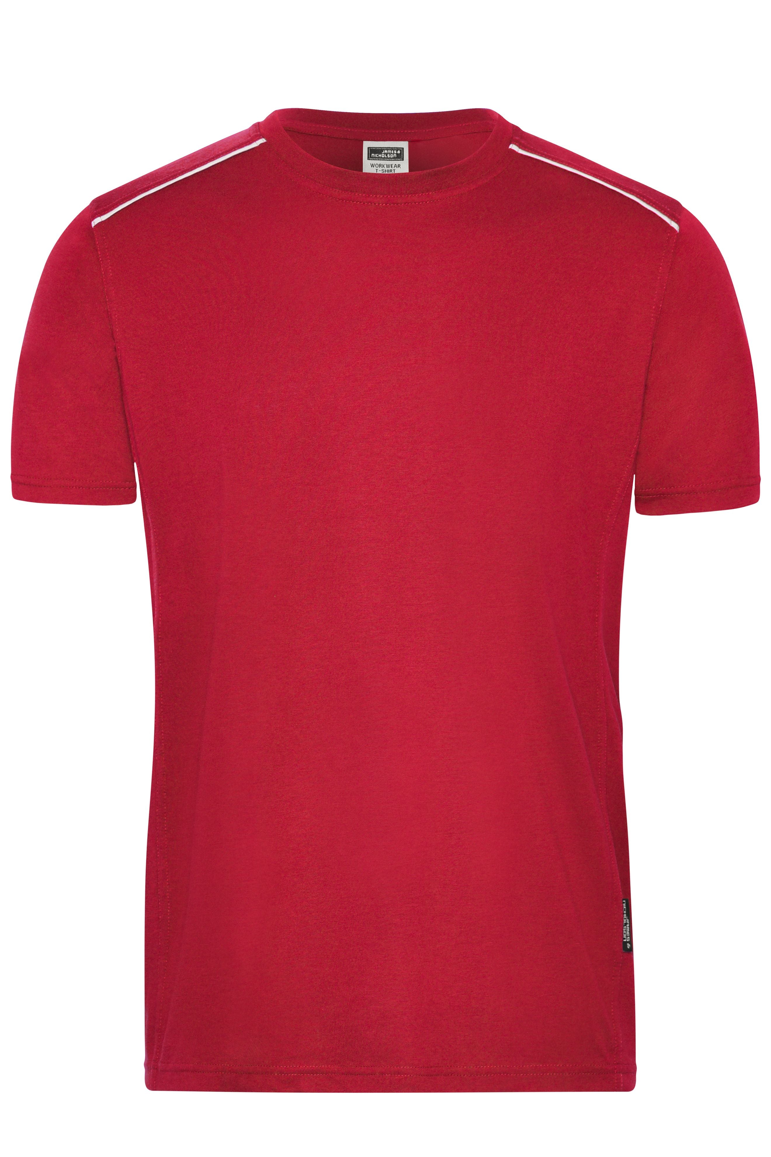 James & Nicholson Herren Workwear T-Shirt Materialmix red