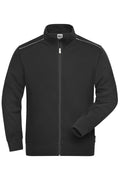 James & Nicholson Herren Workwear Sweatjacke Materialmix black