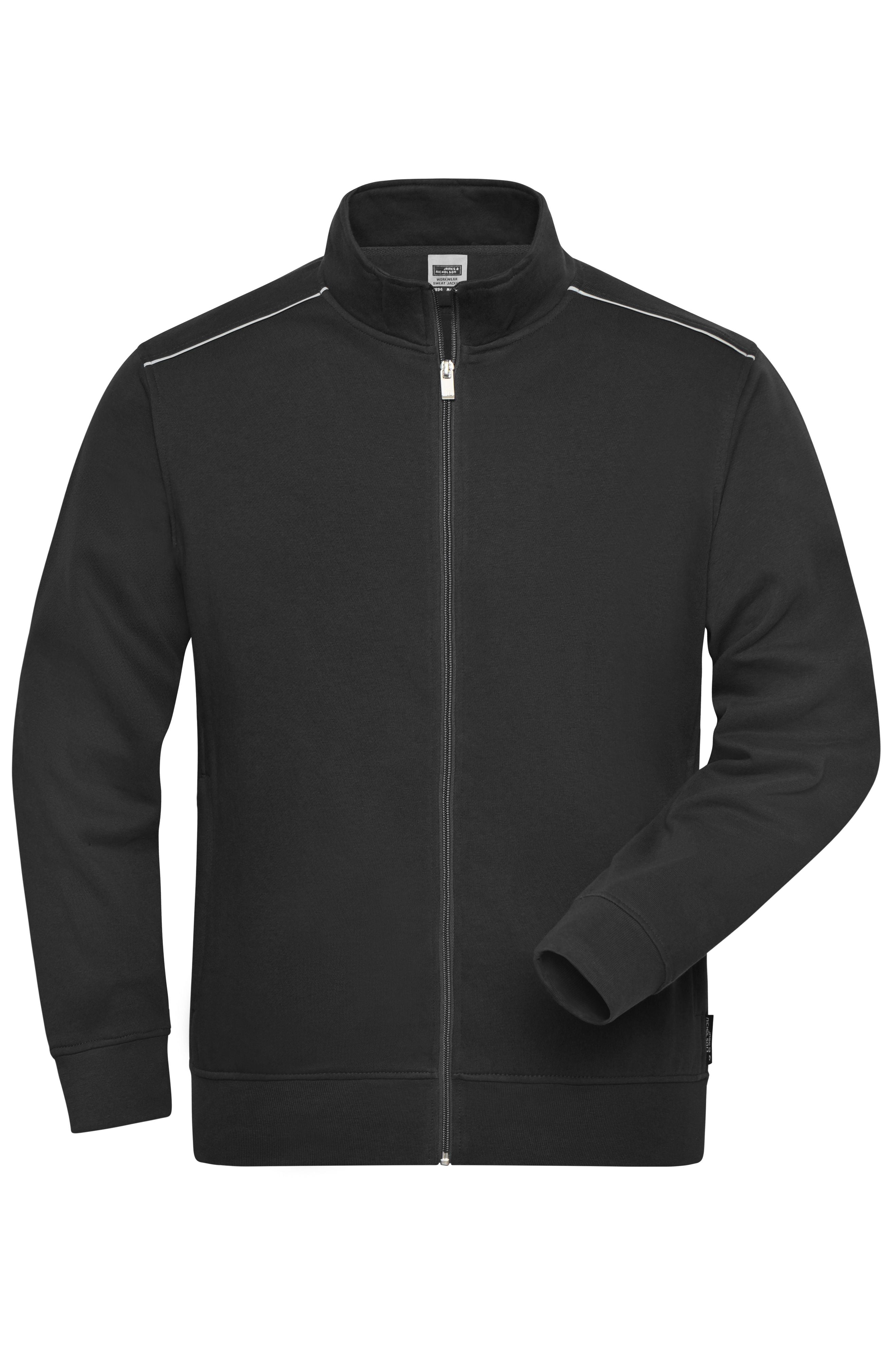 James & Nicholson Herren Workwear Sweatjacke Materialmix black
