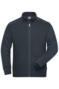 James & Nicholson Herren Workwear Sweatjacke Materialmix carbon