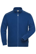 James & Nicholson Herren Workwear Sweatjacke Materialmix dark-royal