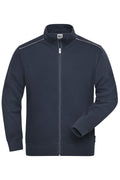 James & Nicholson Herren Workwear Sweatjacke Materialmix navy