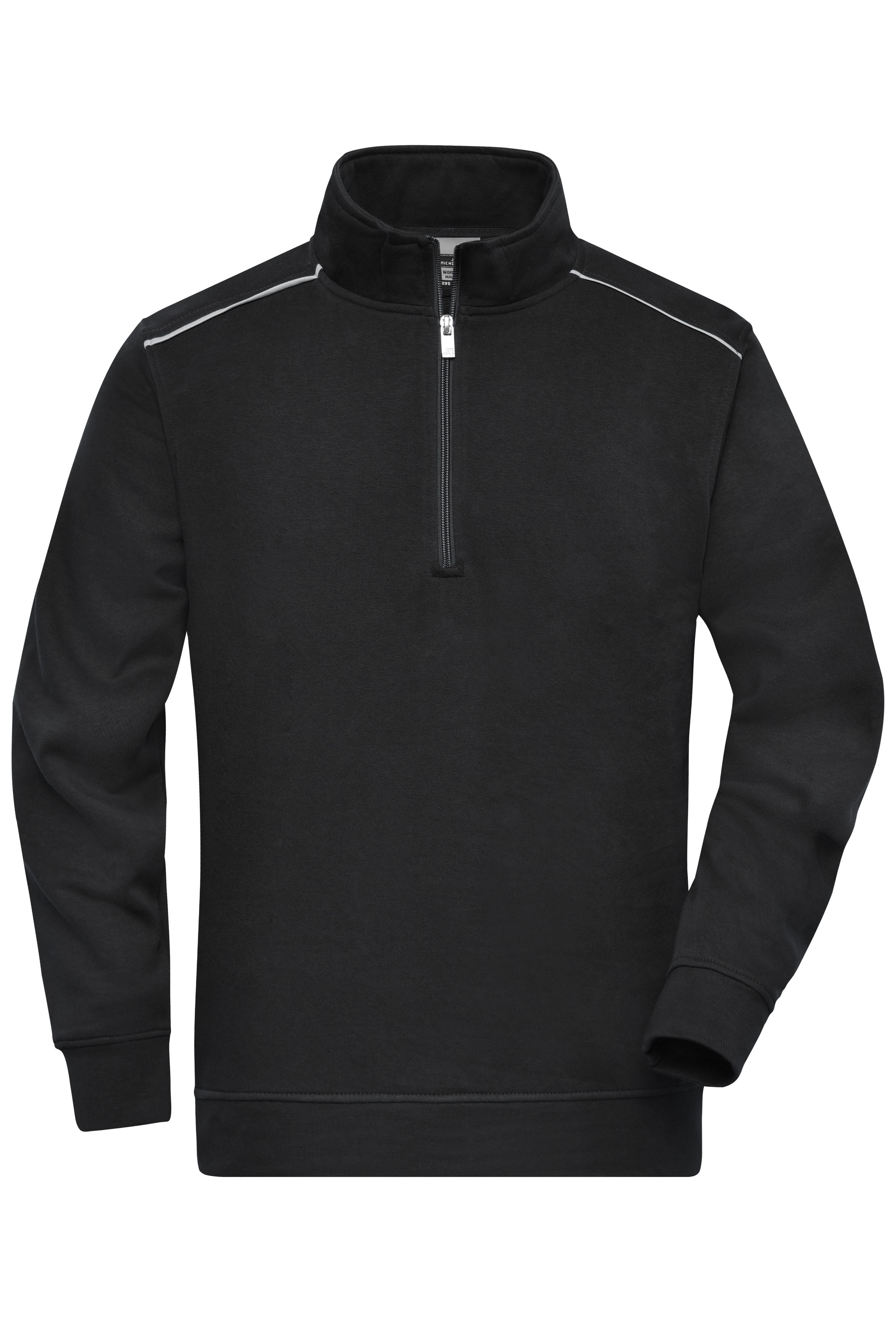 James & Nicholson Workwear Sweatshirt Halfzip black
